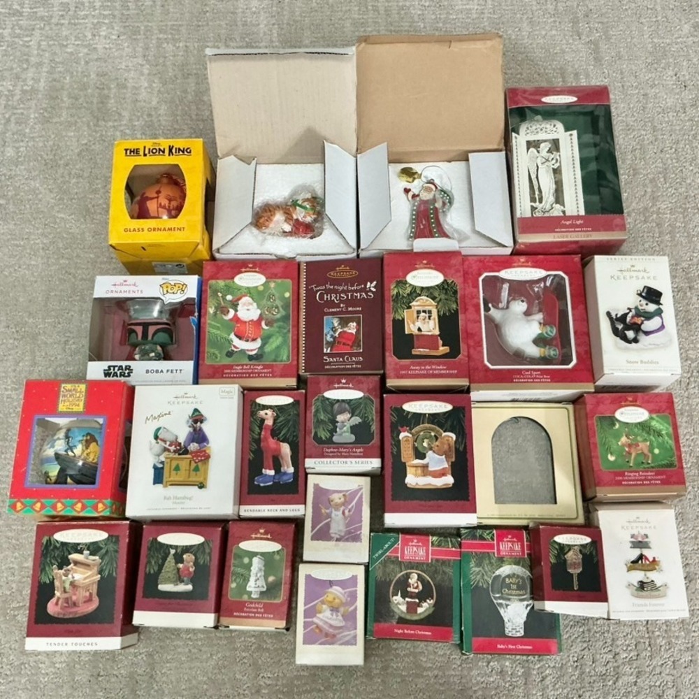 Christmas Holiday Ornament Mixed LOT of 25 Pieces Hallmark Disney Danbury Mint